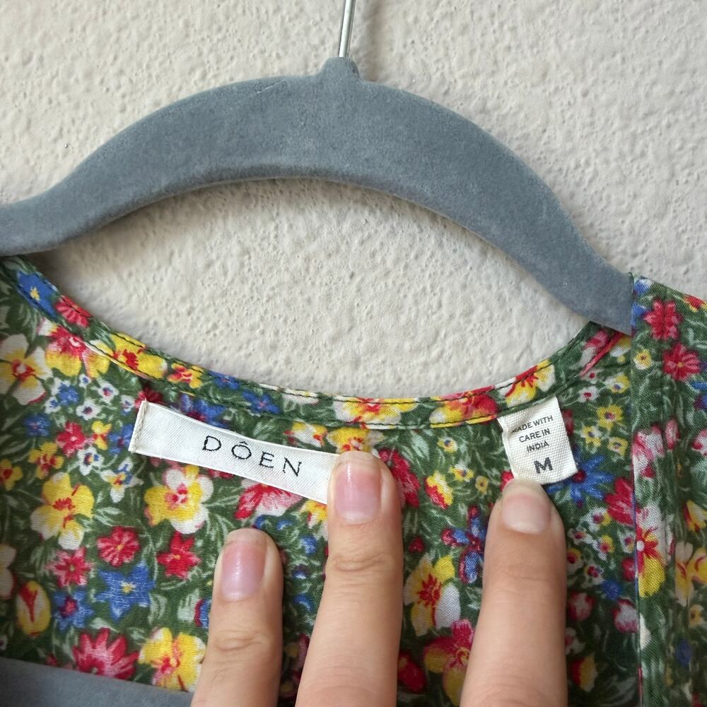 DÔEN Charleston Dress in Green Valley Floral Size M - Picture 6 of 7